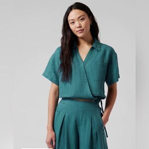 Athleta Playa Linen Tie Top